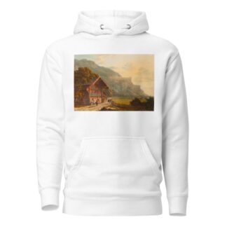 Vue de la promenade de Meiringen à la chute du Reichenbach by Heinrich Meichelt Hoodie