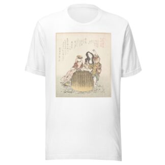 Fisherwoman with a Basket and Two Boys by Kubo Shunman T-Shirt