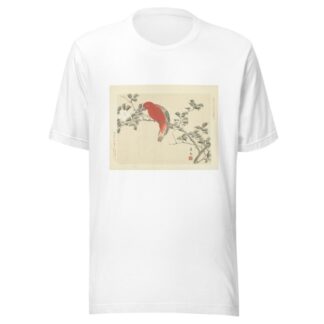 Sasanqua camellia and chattering lory parrot by Matsumura Keibun T-Shirt