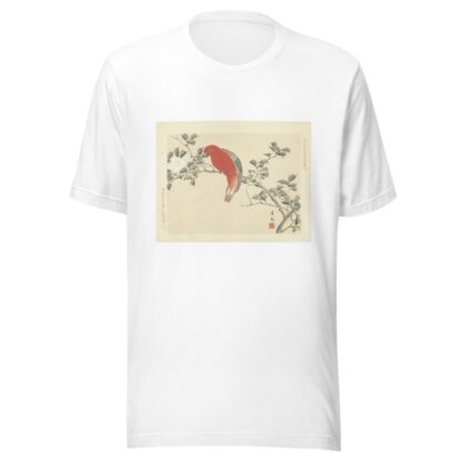 Sasanqua camellia and chattering lory parrot by Matsumura Keibun T-Shirt