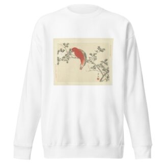 Sasanqua camellia and chattering lory parrot by Matsumura Keibun Sweatshirt
