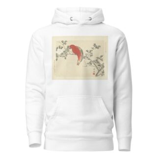 Sasanqua camellia and chattering lory parrot by Matsumura Keibun Hoodie