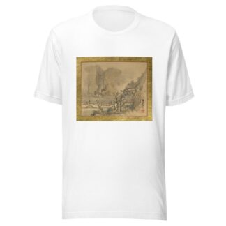 An Old Man and an Attendant heading to a two-story Mansion at the Shore by Tani Bunchō T-Shirt
