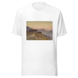 Lever de soleil sur un village alpin by Vincent Blatter T-Shirt