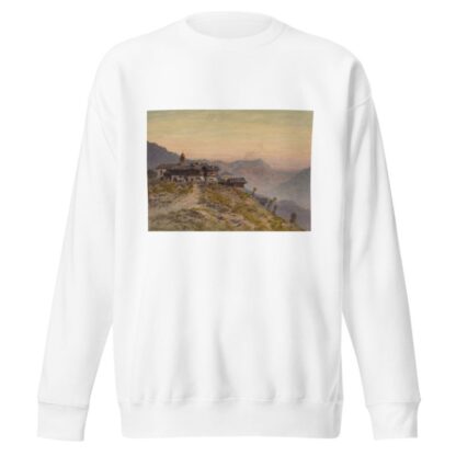 Lever de soleil sur un village alpin by Vincent Blatter Sweatshirt