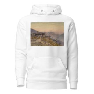 Lever de soleil sur un village alpin by Vincent Blatter Hoodie