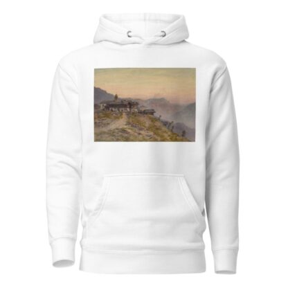 Lever de soleil sur un village alpin by Vincent Blatter Hoodie