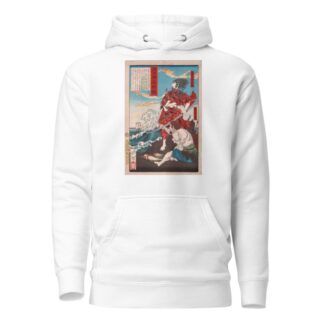 Chinzei Hachirō Tametomo and Oniyashi on a Beach by Tsukioka Yoshitoshi Hoodie