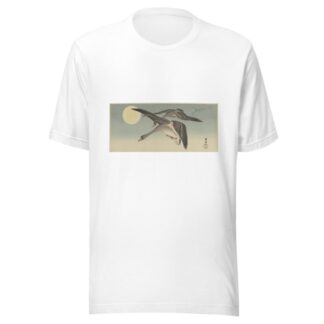 Geese at full moon by Ohara Koson T-Shirt