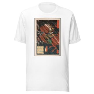 Watanabe Genji Tsuna on a Horse in the Rain by Tsukioka Yoshitoshi T-Shirt