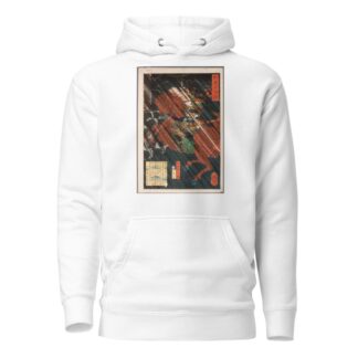 Watanabe Genji Tsuna on a Horse in the Rain by Tsukioka Yoshitoshi Hoodie