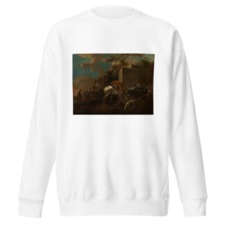 Italienische Landschaft mit Bauern und Vieh am Brunnen by Jan van Ossenbeeck Sweatshirt