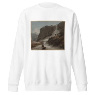 Waterfall between Chiavenna and Mount Splügen by Francis Towne Sweatshirt