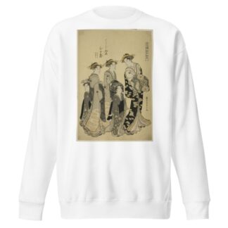 The Courtesan Hinazuru of the Chojiya with her Attendants, from the series ‘Edo Purple in the Pleasure Quarters by Chōbunsai Eishi Sweatshirt