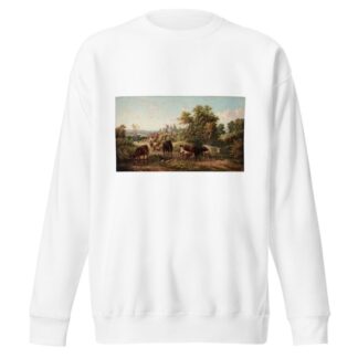 Extensive Landscape near Hereford Cathedral and the River Wye by E. R. Van Hampe Sweatshirt