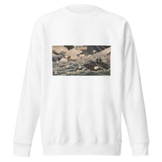 Pictures of the Russo-Japanese Conflict; Number Four; Second Attack on Port Arthur at 3;00 a.m. on February 13 during a Snowstorm by Watanabe Nobukazu Sweatshirt