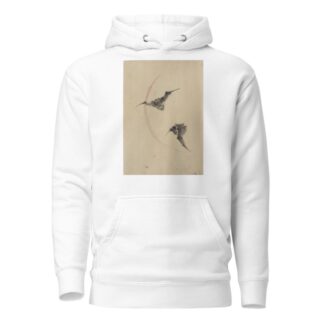 Two bats flying by Katsushika Hokusai Hoodie