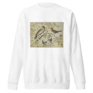 Thrush, nightingale and wren by Oluf August Hermansen Sweatshirt