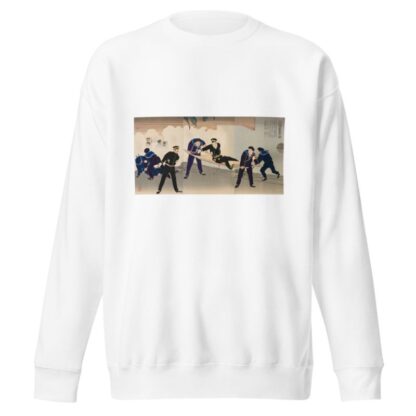 Struggling Hard on the Battleship Hatsuse in the Harbor of Port Arthur by Kobayashi Kiyochika Sweatshirt