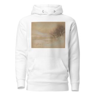 Winter landscape with river by Ladislav Mednyánszky Hoodie