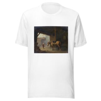 Boy with a Horse in a Stable by Jacques Albert Senave T-Shirt