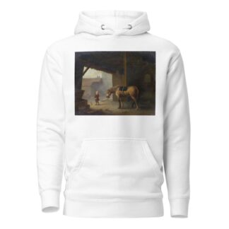 Boy with a Horse in a Stable by Jacques Albert Senave Hoodie