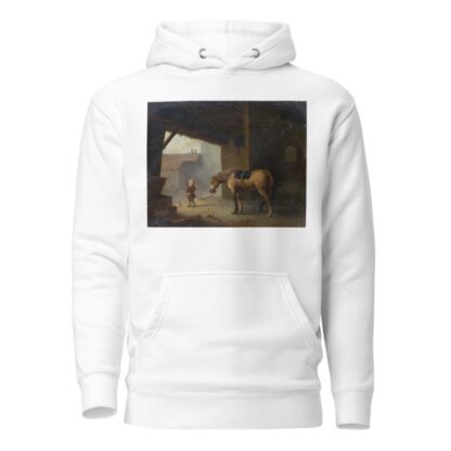 Boy with a Horse in a Stable by Jacques Albert Senave Hoodie