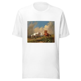 Horses Balking At Approaching Storm by Johann Rudolf Koller T-Shirt