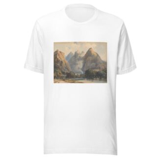 Mountain Scene with Stream, Cows and Figures by Thomas Sully T-Shirt