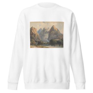 Mountain Scene with Stream, Cows and Figures by Thomas Sully Sweatshirt