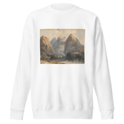 Mountain Scene with Stream, Cows and Figures by Thomas Sully Sweatshirt