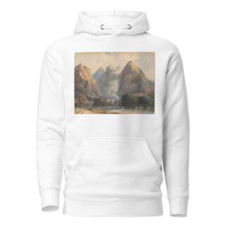 Mountain Scene with Stream, Cows and Figures by Thomas Sully Hoodie
