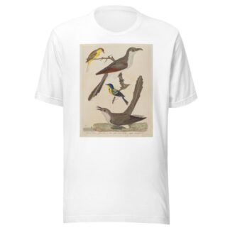 Carolina Cuckoo, Black-billed Cuckoo, Blue Yellow-backed Warbler, and Yellow Red-poll Warbler by Alexander Lawson T-Shirt