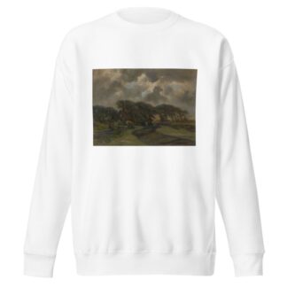 Huisje bij boomrand en vrouwen met visnetten by Frans Smissaert Sweatshirt