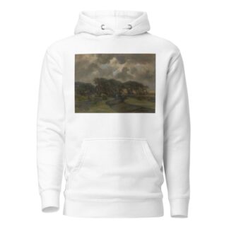Huisje bij boomrand en vrouwen met visnetten by Frans Smissaert Hoodie
