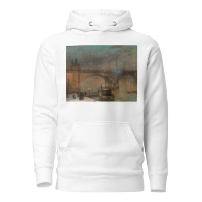 Prague, a Steamboat on the River Vltava in front of Palacky Bridge by Jakub Schikaneder Hoodie