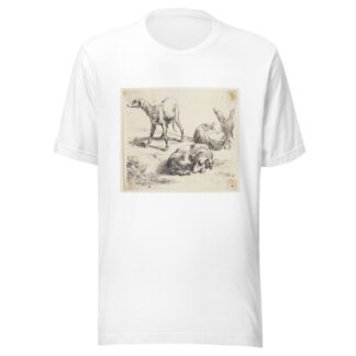 Tre jagthunde by Nicolaes Pietersz. Berchem T-Shirt