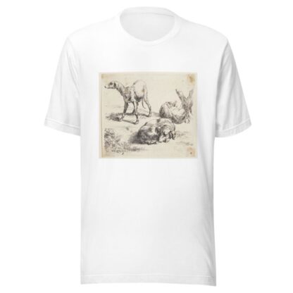 Tre jagthunde by Nicolaes Pietersz. Berchem T-Shirt