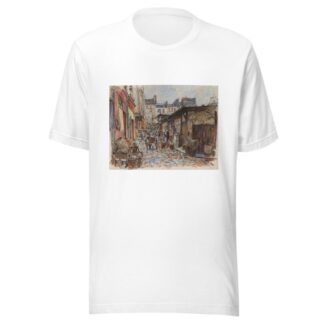 Le Marché des Enfants Rouges, côté Ouest, sous la pluie, en 1907. 3ème arrondissement by Frédéric Houbron T-Shirt
