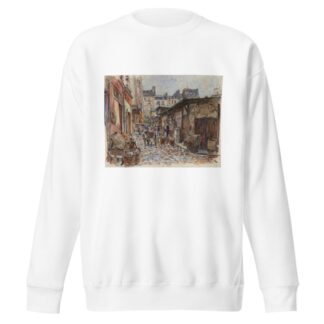 Le Marché des Enfants Rouges, côté Ouest, sous la pluie, en 1907. 3ème arrondissement by Frédéric Houbron Sweatshirt