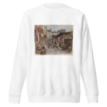Le Marché des Enfants Rouges, côté Ouest, sous la pluie, en 1907. 3ème arrondissement by Frédéric Houbron Sweatshirt