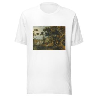 A Landscape With Christ And His Disciples On The Road To Emmaus by Gillis Claesz. de Hondecoeter T-Shirt