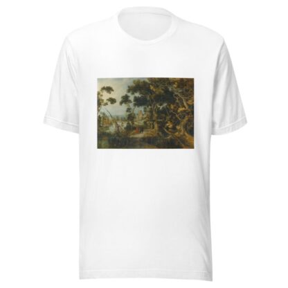 A Landscape With Christ And His Disciples On The Road To Emmaus by Gillis Claesz. de Hondecoeter T-Shirt
