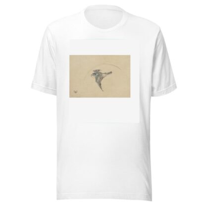 A bird flying to the left, seen from above by Katsushika Hokusai T-Shirt