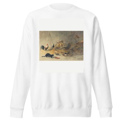 A Cat and Chickens by Newton Limbird Smith Fielding Sweatshirt