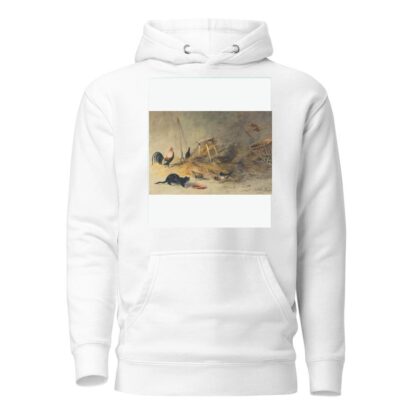 A Cat and Chickens by Newton Limbird Smith Fielding Hoodie