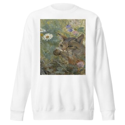 A Cat with a Young Bird in its Mouth by Bruno Liljefors Sweatshirt