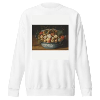 A Chinese bowl with apples, plumbs, grapes and nuts by Osias Beert the Elder Sweatshirt