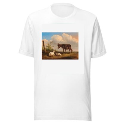 A Donkey and Goats on a Country Road by Eugène Joseph Verboeckhoven T-Shirt