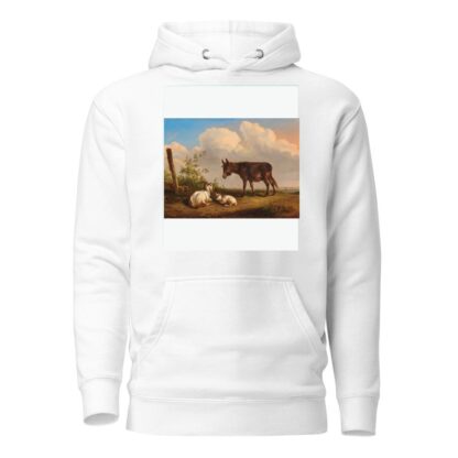 A Donkey and Goats on a Country Road by Eugène Joseph Verboeckhoven Hoodie